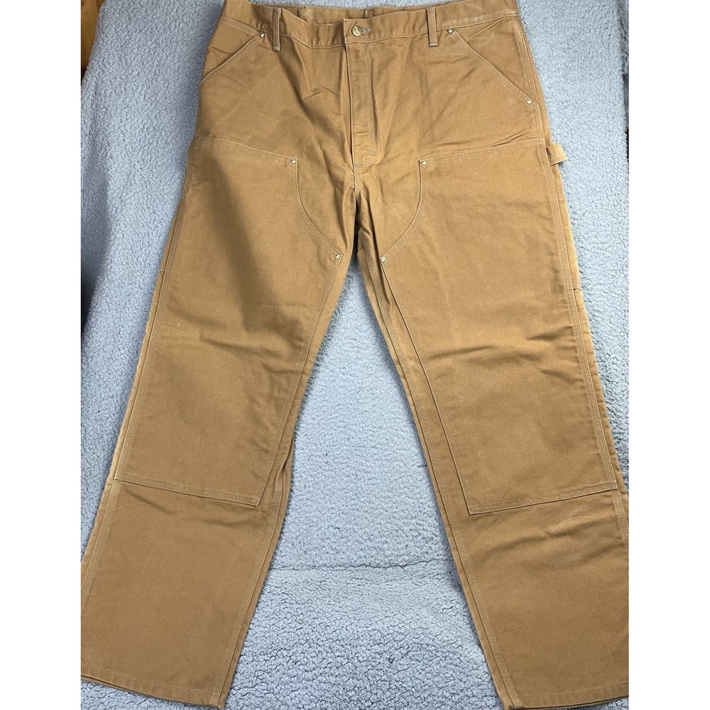 Vintage‎ 90s Carhartt Double Knee Pants Mens 42x32 B01 Brown Union Made USA